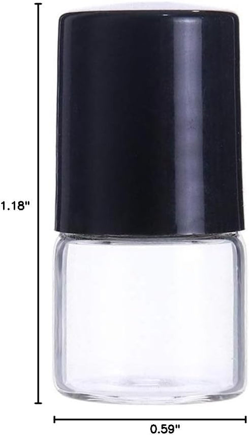 USRommaner 50 Pack 1ml 1/4 Clear Glass Sample Vials For Essential Oils,Empty Glass Roller Bottle With Stainless Steel