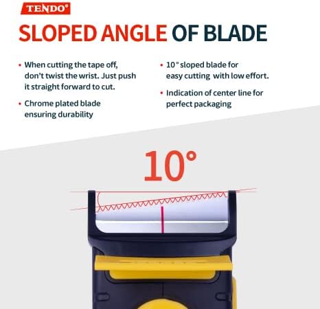 TENDO° Heavy Duty Shipping Tape Dispenser, Reusable Eco-Friendly 2’’ Master Piece with Patented Blades - P-2200 (4th