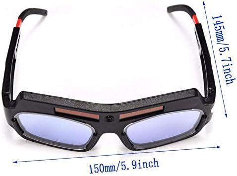 1 Pair Black Solar Auto Darkening Welding Goggles, Safety Protective Glasses Mask, Anti-Fog Anti-Glare