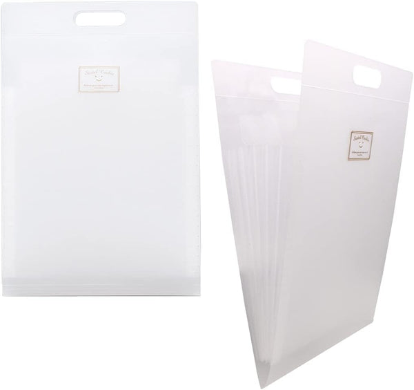GUKBIAY Expanding File Folder, 2 Pack Vertical Accordion Document Organizer, A4 Plastic Folders with 6 Pockets