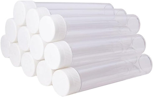 12PCS 25ML Plastic Test Tubes, Sample Bottles with Screw Caps for Scientific Experiments, Party Storage
