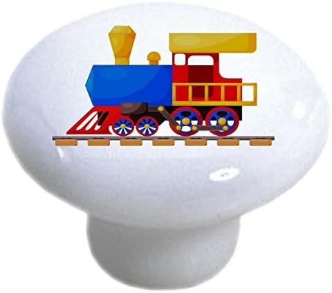 Carolina Hardware and Dcor Set 2 of Colorful Train Ceramic Cabinet Drawer Knobs