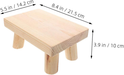 Generic 2pcs Wooden Step Stool Foot Stool for Portable Design for Dining Table Study Desk and Shoe Changing Sturdy