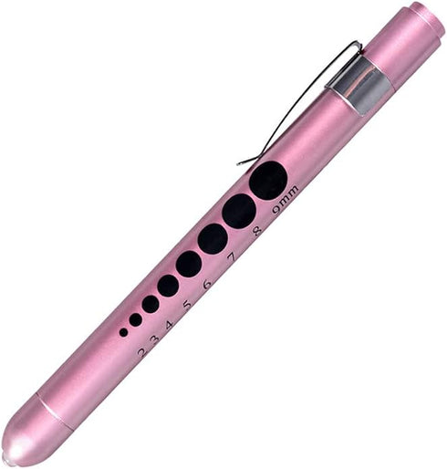 Aokin Medical Pen Light for Nurse Doctor, Reusable LED Flashlight with Pupil Gauge and Ruler, White Light