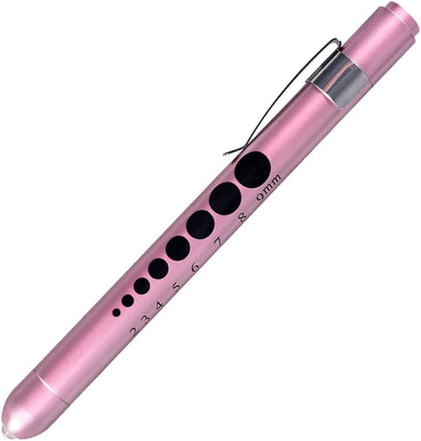 Aokin Medical Pen Light for Nurse Doctor, Reusable LED Flashlight with Pupil Gauge and Ruler, White Light