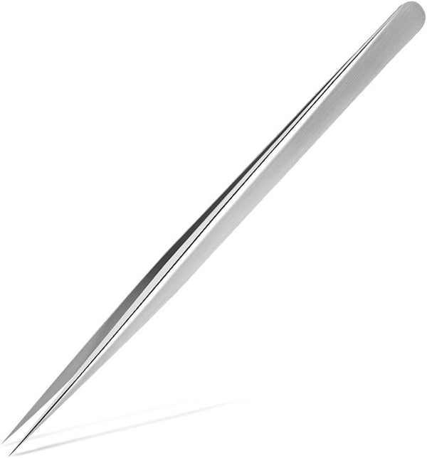 Precision Stainless Steel Tweezers for Craft, Electronics, Soldering, Medical, Jewelry-Making, Industrial Work, Silvery