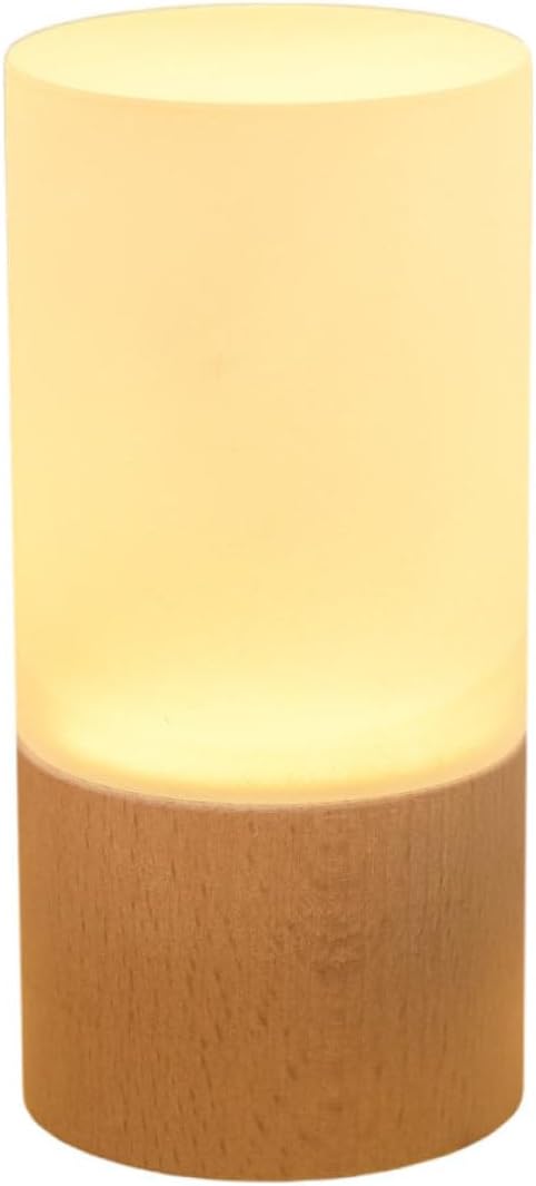 Ciieeo Solid Wood Bedside Light USB Powered LED Desk Lamp with RGB