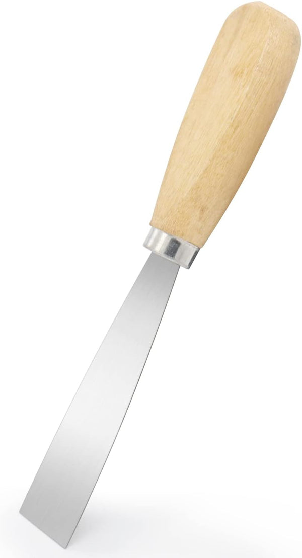 1 Inch Putty Knife, Metal Scraper with Wooden Handle for Drywall, Patching, Painting, Taping, and Scraping