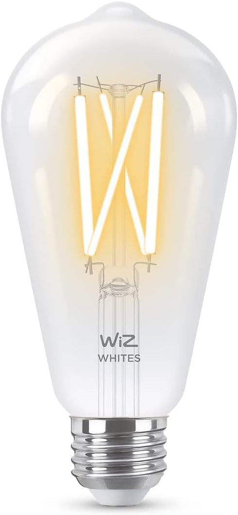 60W ST19 Bulbs E26 Bulb 1 Pack WiZ Connected Tunable White Filament LED Smart Light - Connects to Your Wi-Fi - Smart