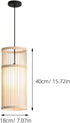 SEWACC Natural Chandelier Chinese Style Pendant Light with Retro Rattan Weave Japanese Zen Hanging Ceiling Light