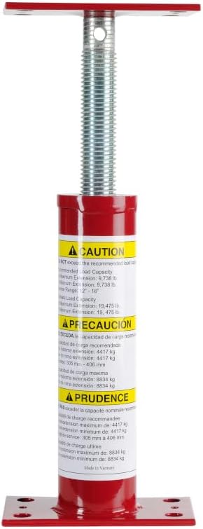 Adjustable Basement Support Jack, 12-16 Inch Height Range for Floor Leveling and Cellar Ceiling