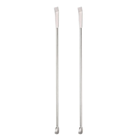 YOKIVE 2 Pcs 304 Stainless Steel Lab Spatula Spoon, 180mm/7-Inch Micro Sampling Mixing Measuring for Laboratory