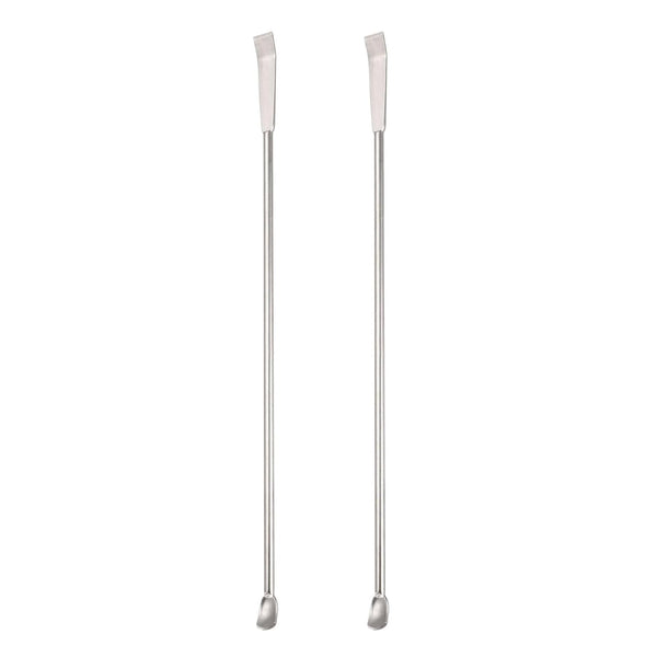YOKIVE 2 Pcs 304 Stainless Steel Lab Spatula Spoon, 180mm/7-Inch Micro Sampling Mixing Measuring for Laboratory