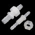 JoyTube 3/8" Hose ID Barb Thru-Bulk Bulkhead Fittings, Plastic Union Adapter with Stainless Steel Washers, Pack of 2