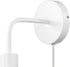 51489 1-Light 6ft Bulb GLOBE Electric Plug-in or Hardwired Wall Sconce, Matte White, Clear Cord, Inline On/Off Rocker