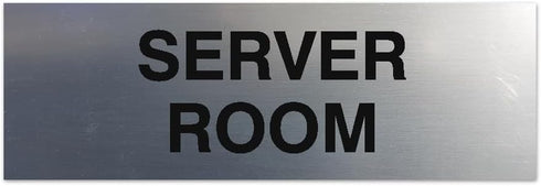 Signs ByLITA Basic Server Room Sign - Vibrant Colors (Brushed Silver) -