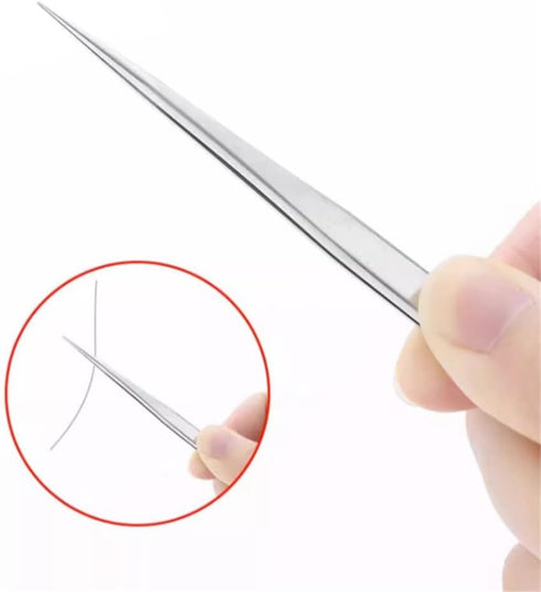 Precision Stainless Steel Tweezers for Craft, Electronics, Soldering, Medical, Jewelry-Making, Industrial Work, Silvery