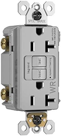 Legrand radiant 2097TRGRYCCD4 20 Amp GFCI Self Test Tamper Resistant Decorator Duplex Outlet, Gray (1 Count)