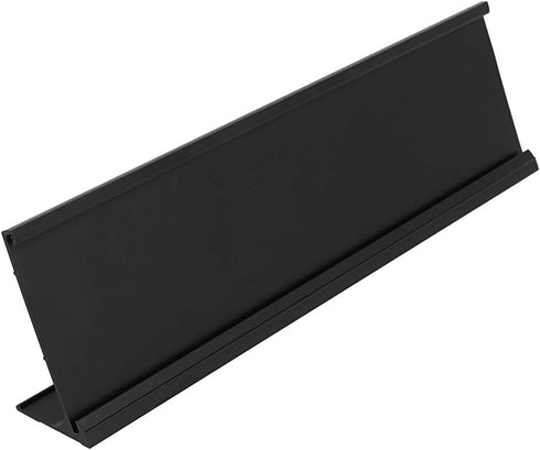 ExcelMark 2" x 8" Aluminum Name Plate Holder for Desk, Office Business Door Sign Holder, Black