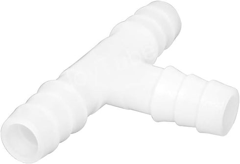 JoyTube Plastic Hose Barb Fittings, 3/8" ID Equal Barbed Tee Pipe Connectors, Pack of 6