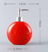 SELLONWANELO Luxury Ceramic Hand Sanitizer Press Bottle Home/Hotel Shampoo Shower Gel Lotion Bottle (Red)
