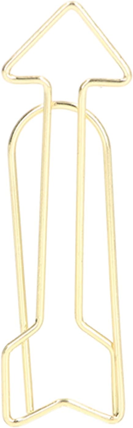 BigKing Large Gold Paper Clips, 100Pcs Metal Arrow Flower Design, Cute Innovative Clips, Prevent Rust Electroplating