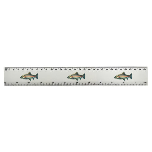 Azeeda 'Wild Salmon Fish' 30cm (12 Inch) White Plastic Ruler (RL00101988)