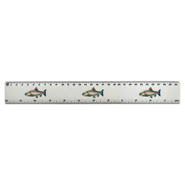 Azeeda 'Wild Salmon Fish' 30cm (12 Inch) White Plastic Ruler (RL00101988)