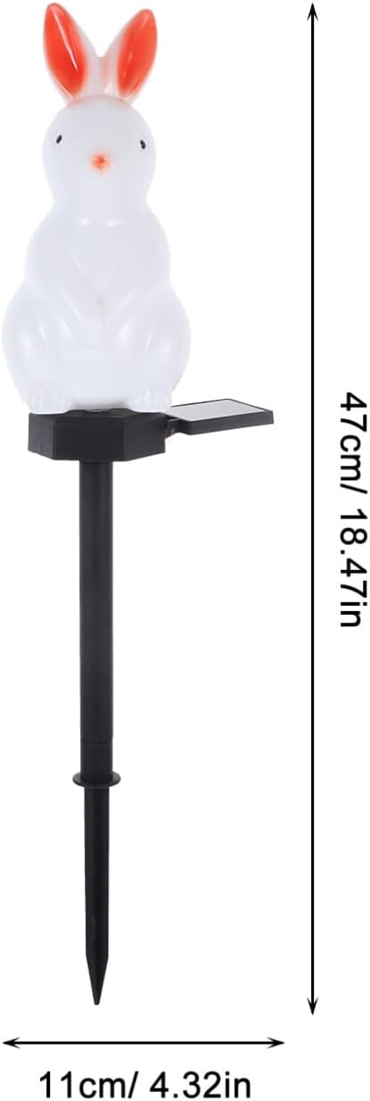 SUPVOX Easter Solar Rabbit Floor Lamp Solar-Powered Decorative Garden Light with Ground Stake Waterproof Outdoor Yard