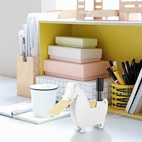 Horse Memo Dispenser and Pen Holder - Note Pad Clip Gifts for Co-Workers, 2 Packs Memo (Horse, White)