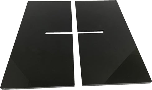 Black Acrylic Book Stand, Open Book Holder for Display and Reading, Acrylic Cookbook Stand for Coffee Table, Bible, Art