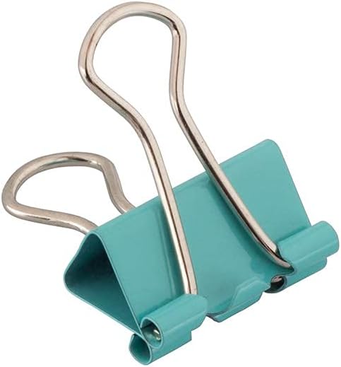 JAM PAPER Colorful Binder Clips, Small 3/4 Inch Teal Binderclips, 25/Pack
