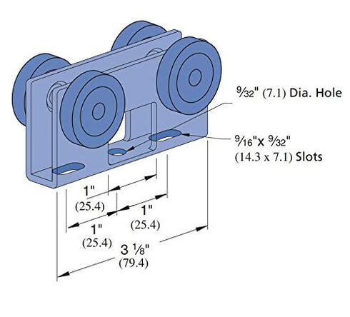 4 Wheel Light Duty Roller Trolley Assembly for 1-5/8" Wide Strut Channel, Easy Bolt Installation (4)