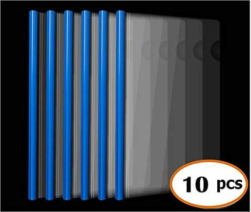 Plastic File Folder 10mm Sliding Bar Report Covers, 10 Pcs, 40 Sheet Capacity for A4 Size Paper