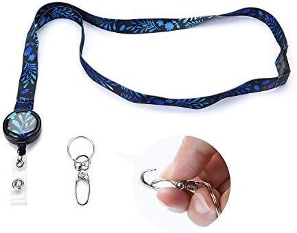 Unique Fashion Neck Lanyard, Retractable Badge Holder with Safety Clasp for ID Badge for Men and Women