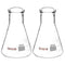 StonyLab 2-Pack Glass 50ml Heavy Wall Erlenmeyer Flasks - Narrow Mouth with Heavy Duty Rim