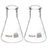 StonyLab 2-Pack Glass 50ml Heavy Wall Erlenmeyer Flasks - Narrow Mouth with Heavy Duty Rim