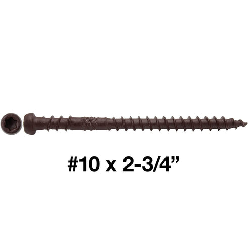Jake Sales #10 x 2-3/4" MADEIRA Colored Composite Decking Wood Screw with Torx/Star Drive Head - Exterior Coated - ACQ Lumber Compatible - 1 POUND ~75 Screws