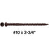 Jake Sales #10 x 2-3/4" MADEIRA Colored Composite Decking Wood Screw with Torx/Star Drive Head - Exterior Coated - ACQ Lumber Compatible - 1 POUND ~75 Screws