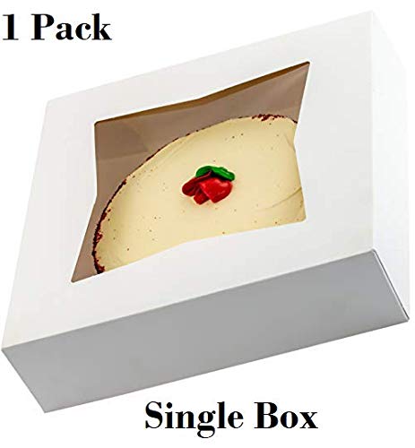 Gourmet 10in White Bakery Box, 1 Pack, Cute Window Display for Pies, Cakes, Cupcakes, Pastries
