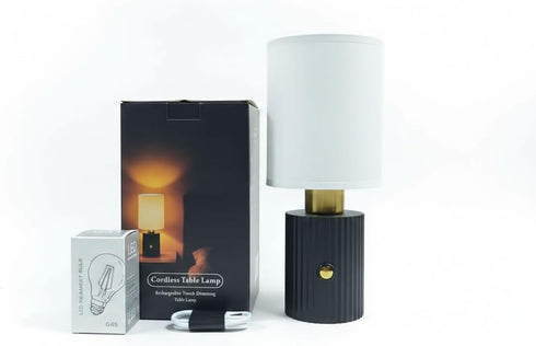 Dimmable Modern Cordless Table Lamp - Rechargeable Battery Operated Desk Lamp with Touch Control, Small Bedside Lamps