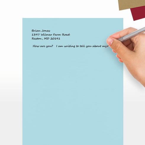 LUXPaper 8.5" x 11" Letter Size Paper, Pastel Blue, 60lb. Text, 500 Qty