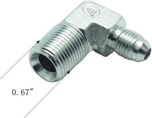 2 Pcs 1/4" Male JIC (7/16"-20Tpi) x 3/8" Male NPT Hydraulic Fitting 37° Flare to 90° Elbow Pipe Adapter by CDQBWKJGFJ