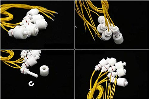 Liyafy 5 Pcs Right Angle White Plastic PP Float Switch - Fish Tank Liquid Water Level Control Sensor XSL-3508-P