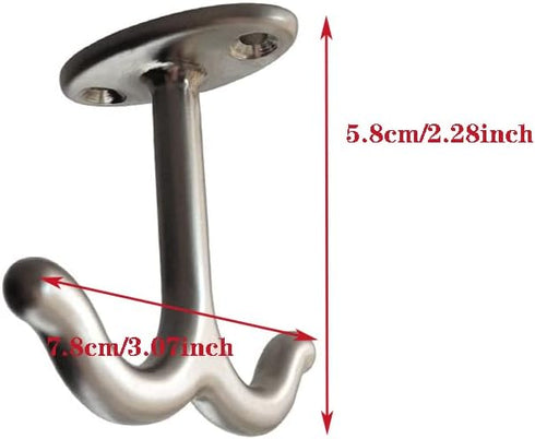 Zinc Alloy Double Prong Ceiling Hook,6 pcs Under The Table Hook Coat Hook for Closet Top Bathroom Kitchen Cabinet Garage by BAMI-LEE House