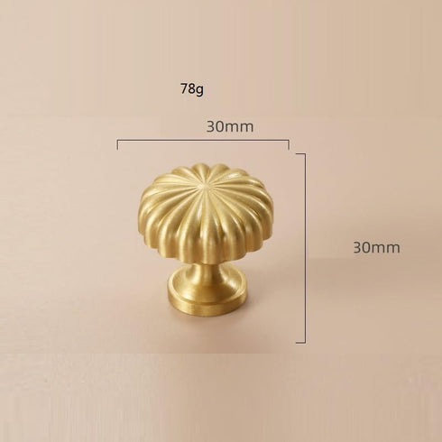 SANCHAKOU 2 Pack Drawer Handles Knobs Wardrobe Pumpkin Shaped Handle Brass Drawer Round Single Hole Bedside Table