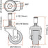 8 Pack 2" Heavy-Duty Low Profile Swivel Caster Wheel for Creeper Service Cart Stool Post Mount