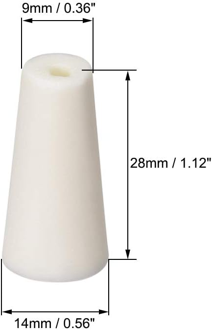 uxcell 9-14mm Beige Drilled Silicone Stopper Plugs for Flask Test Tube Stopper 10pcs