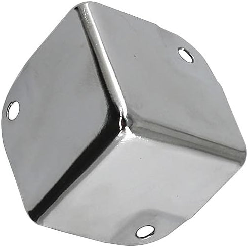 Annakideya 35x35x35mm Pack 16 Chromed Iron Case Corner Protector Metal Box Corner Support Angle Curved Decoration Guard