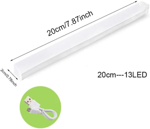 ALIVIM 2Pcs Closet white,200mm LED Under Cabinet Night Light USB Rechargeable Motion Sensor Kitchen Bedroom Lighting